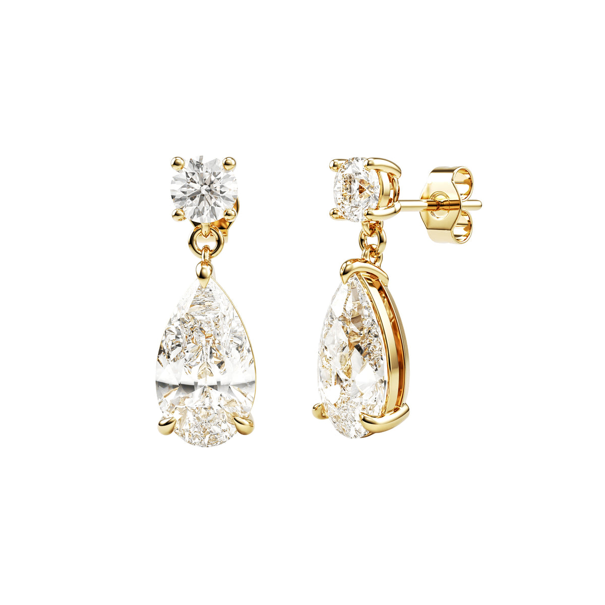 14k Yellow Gold — Pear Drop Earrings