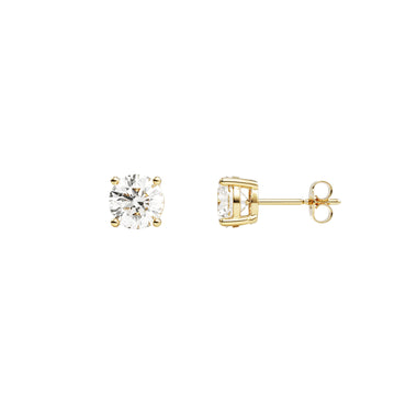 14k Yellow Gold — Timeless Round Brilliant Stud Earrings