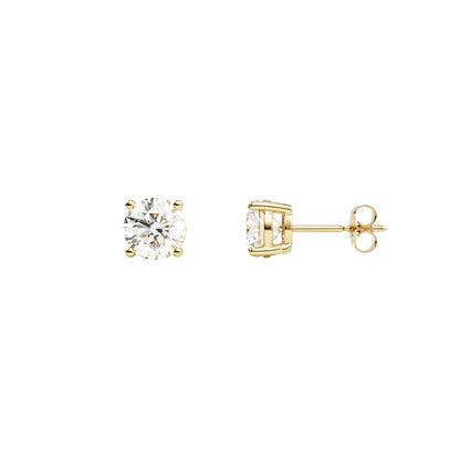 14k Yellow Gold — Timeless Round Brilliant Stud Earrings