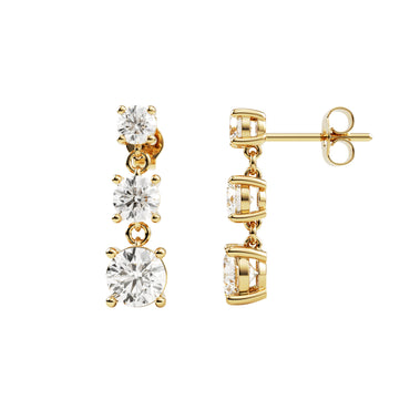 14k Yellow Gold — Trinity Earrings
